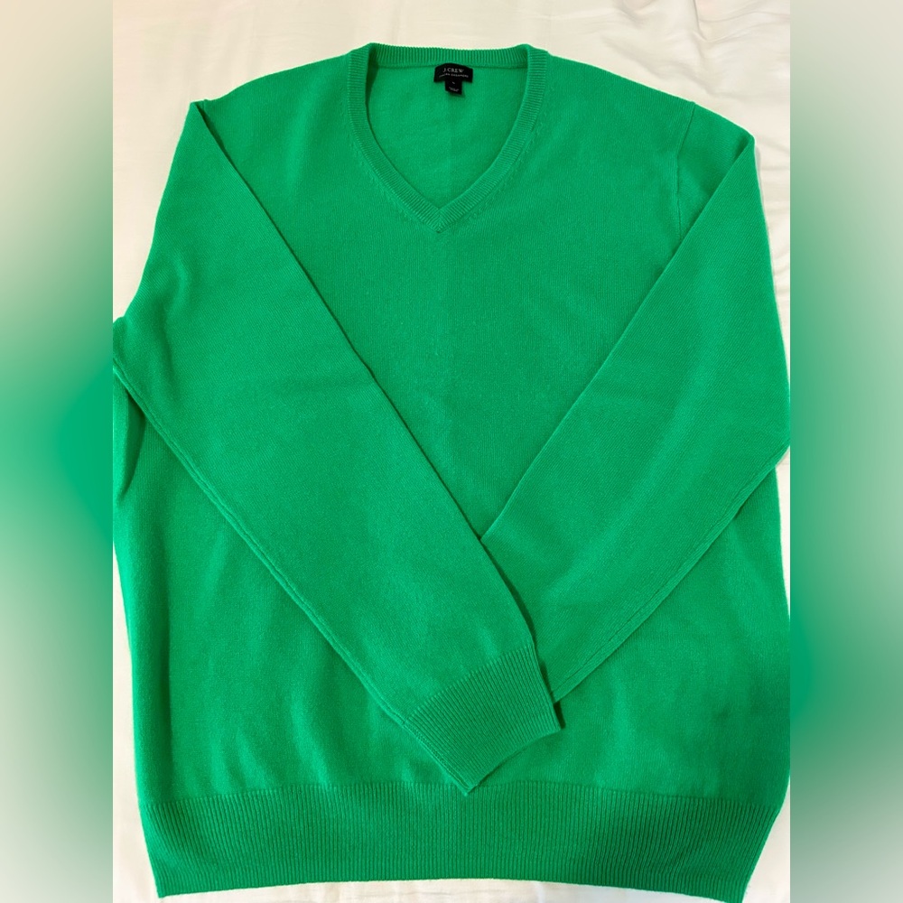 J. Crew Green Cashmere Sweater